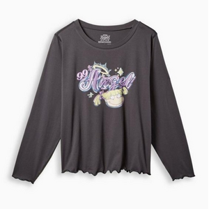 New Torrid Rugrats Slim‎ Fit Cotton Long Sleeve
Lettuce Hem Crop Tee size 3X